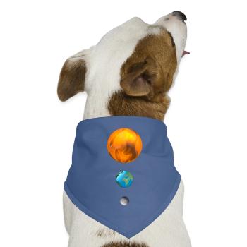 Feuerkugel Erde Mond Sonne - Hunde-Bandana Dreieckstuch - Taubenblau - Vorne