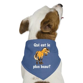 Fjord welcher ist der schönste (weißer Text) - Hunde-Bandana Dreieckstuch - Taubenblau - Vorne