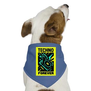 Techno Forever - Hunde-Bandana Dreieckstuch - Taubenblau - Vorne