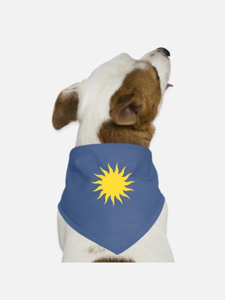 Sonne - Hunde-Bandana Dreieckstuch - Taubenblau