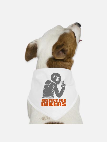Respekt Biker - Hunde-Bandana Dreieckstuch - Weiß