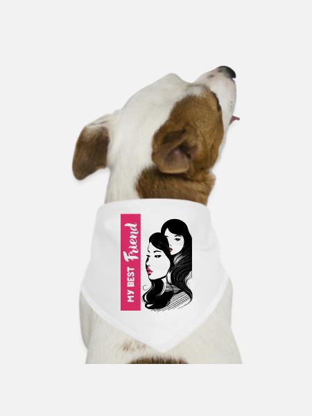 MEINE BESTEN FREUNDE - Hunde-Bandana Dreieckstuch - Weiß