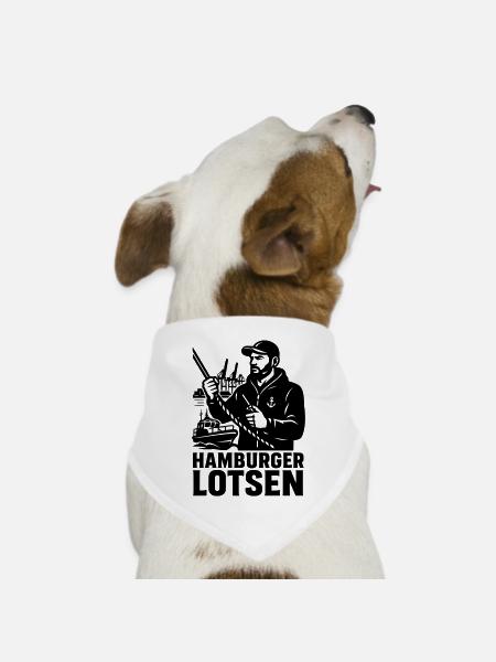 Hamburger Lotsen Hafen - Hunde-Bandana Dreieckstuch - Weiß