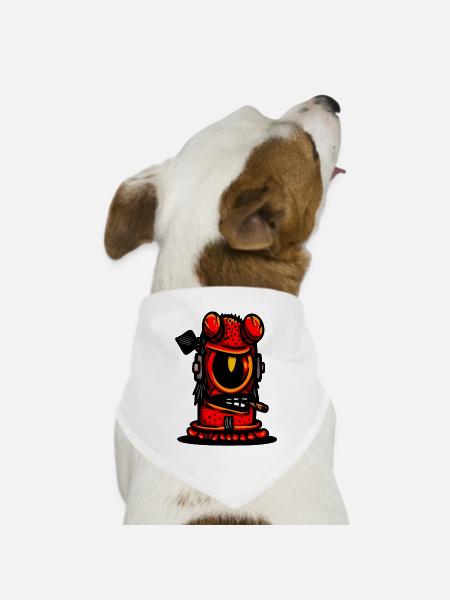 Red Devil Cigar Karikatur - Hunde-Bandana Dreieckstuch - Weiß