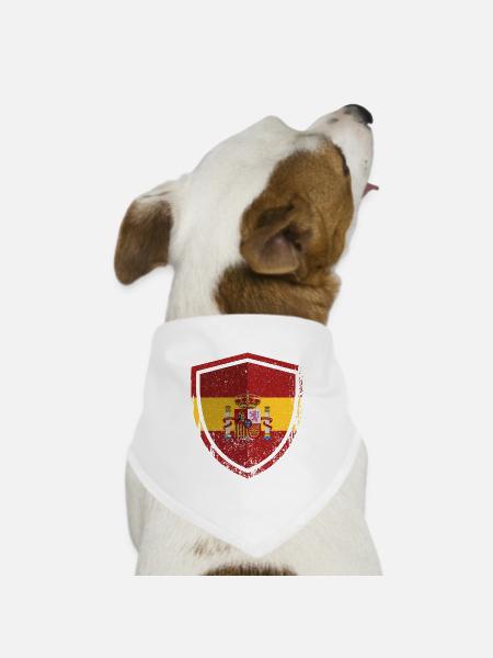Spanischer Schildwappen - Hunde-Bandana Dreieckstuch - Weiß