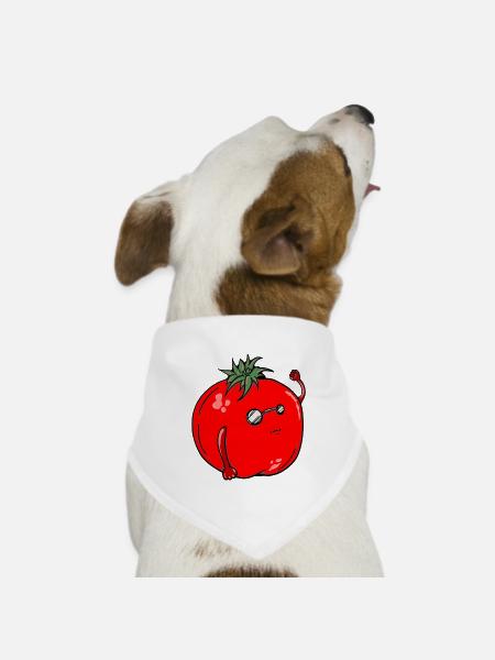 Humorvoller Tomate mit Sonnenbrille - Hunde-Bandana Dreieckstuch - Weiß