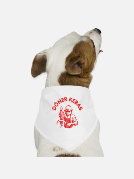 Döner Kebab - Hunde-Bandana Dreieckstuch - Weiß