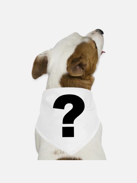 fragezeichen - Hunde-Bandana Dreieckstuch - Weiß