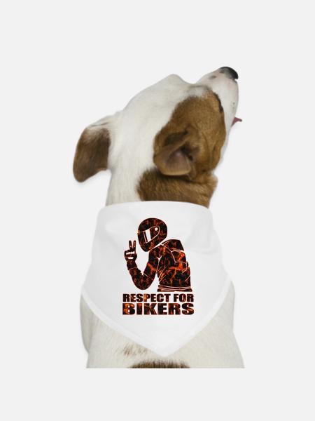 Biker - Hunde-Bandana Dreieckstuch - Weiß