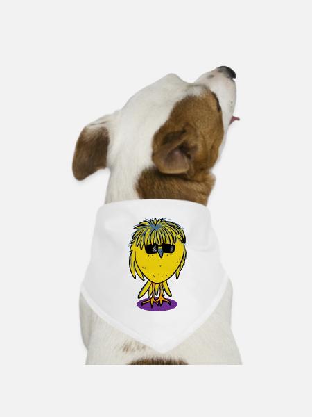 "B" Vogel - Hunde-Bandana Dreieckstuch - Weiß