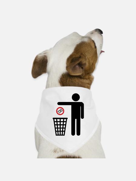 No Speedlimit  Tuningscene T-Shirt Hoodie - Hunde-Bandana Dreieckstuch - Weiß
