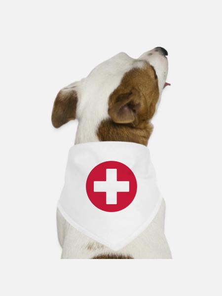 First Aid Medical Cross Sicherheitssymbol Vektor-Symbol - Hunde-Bandana Dreieckstuch - Weiß