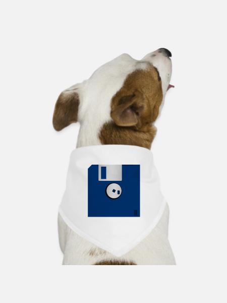 Diskette - Hunde-Bandana Dreieckstuch - Weiß