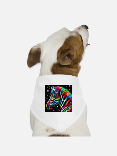 Zebra - Hunde-Bandana Dreieckstuch - Weiß