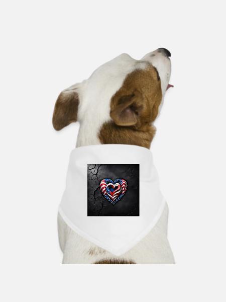 Das Herz - Hunde-Bandana Dreieckstuch - Weiß