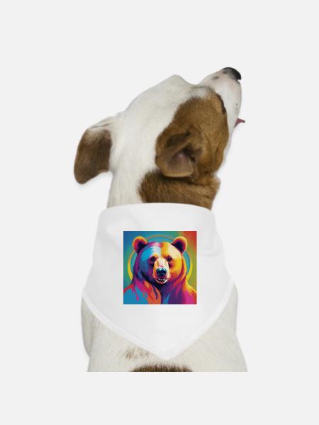 Pride Bear - Hunde-Bandana Dreieckstuch - Weiß