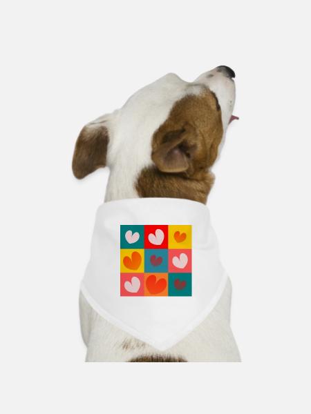 HERZ. NOEL. WEIHNACHTEN. HERZ. HERZ. VATERTAG - Hunde-Bandana Dreieckstuch - Weiß