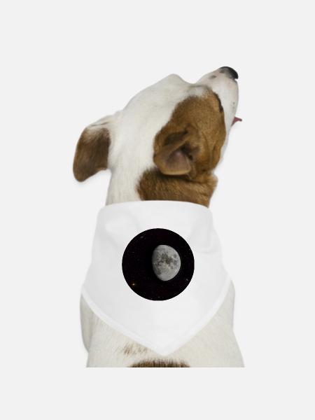 Mond und Sterne - Hunde-Bandana Dreieckstuch - Weiß