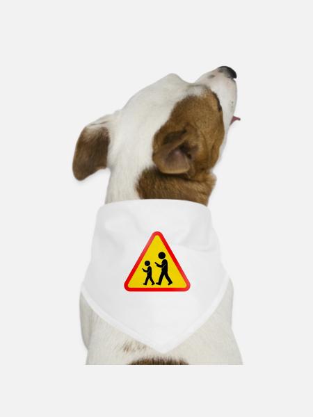 Warnschild – Smartphone-Nutzer - Hunde-Bandana Dreieckstuch - Weiß