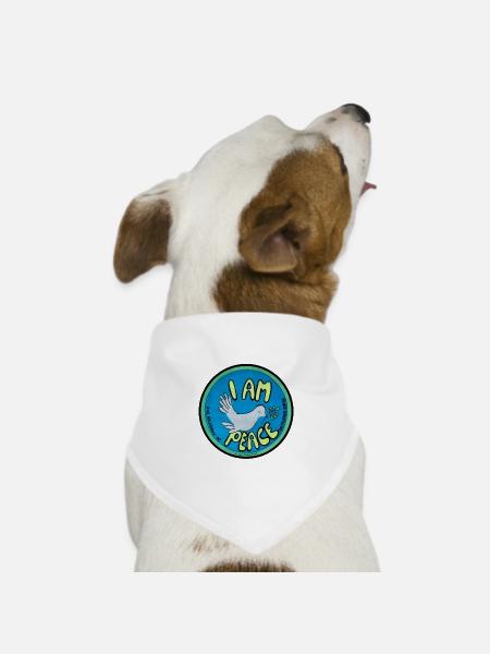 ICH BIN FRIEDEN - Hunde-Bandana Dreieckstuch - Weiß