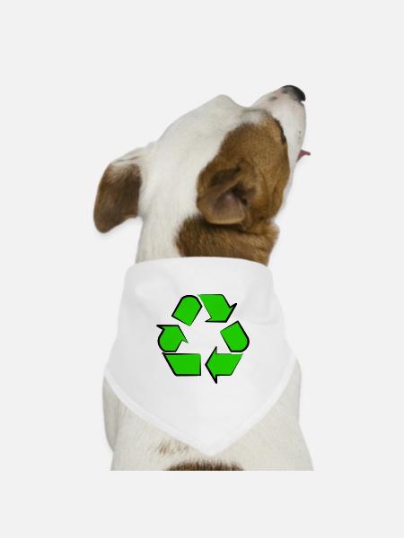 Neon Recycling Symbol - Hunde-Bandana Dreieckstuch - Weiß