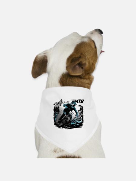 MTB Downhill - Hunde-Bandana Dreieckstuch - Weiß