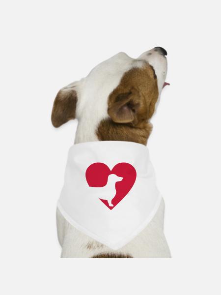 Dackel - Hunde-Bandana Dreieckstuch - Weiß
