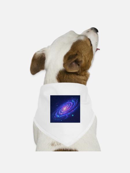 Neon Galaxie Spiral Kristalle - Hunde-Bandana Dreieckstuch - Weiß