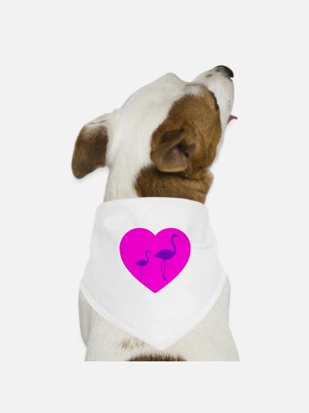 Flamingos - Hunde-Bandana Dreieckstuch - Weiß