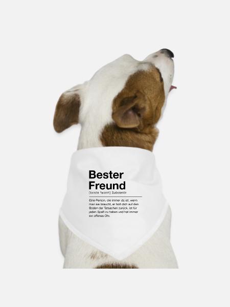 Bester Freund - Hunde-Bandana Dreieckstuch - Weiß
