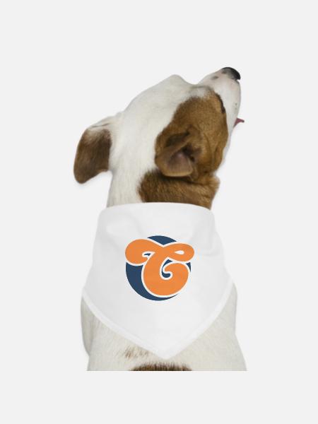 Buchstabe c orange sport - Hunde-Bandana Dreieckstuch - Weiß