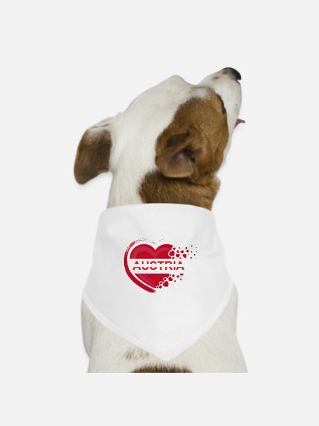Austria Liebe - Hunde-Bandana Dreieckstuch - Weiß