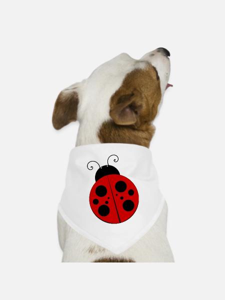 Marienkäfer - Hunde-Bandana Dreieckstuch - Weiß