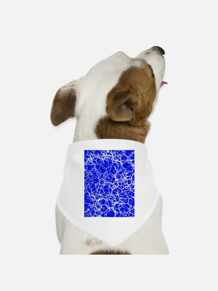 blaues Dornenmuster - Hunde-Bandana Dreieckstuch - Weiß