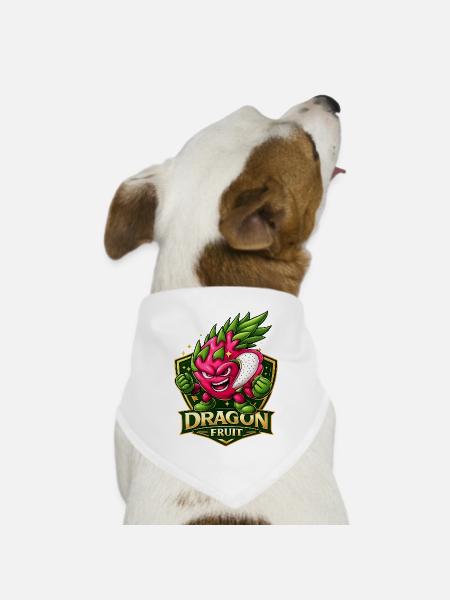 Drachenfrucht-Energetisches Maskottchen - Hunde-Bandana Dreieckstuch - Weiß