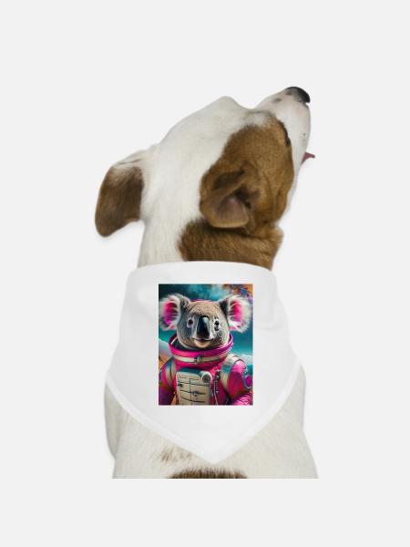 Koala mit Astronautenkleid - Hunde-Bandana Dreieckstuch - Weiß