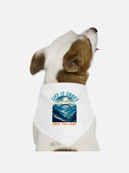 Paraglider over Alpine Mountains - Paraglider Tee - Hunde-Bandana Dreieckstuch - Weiß