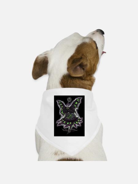 Nekro-Motten-Motte - Hunde-Bandana Dreieckstuch - Weiß