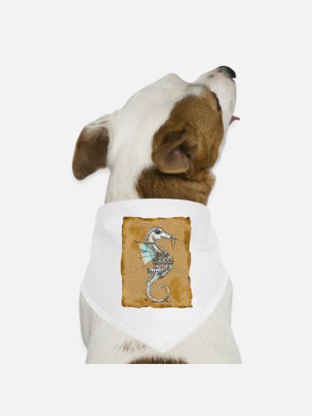 Seepferdchen Abyss'patrol von . Nemo - Hunde-Bandana Dreieckstuch - Weiß