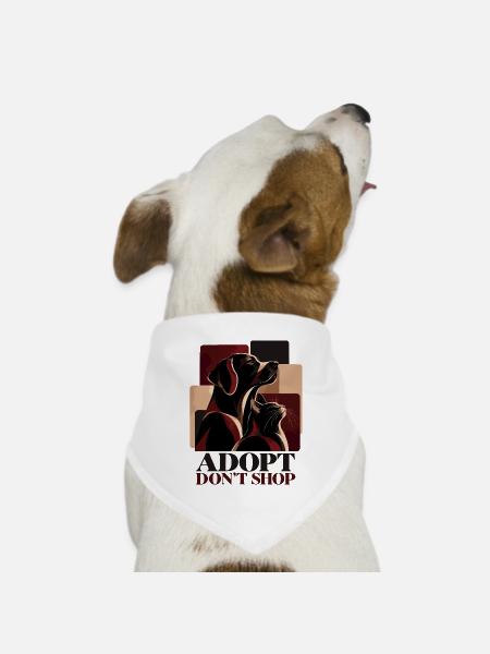 Adopt Don’t Shop Dog & Cat - Hunde-Bandana Dreieckstuch - Weiß