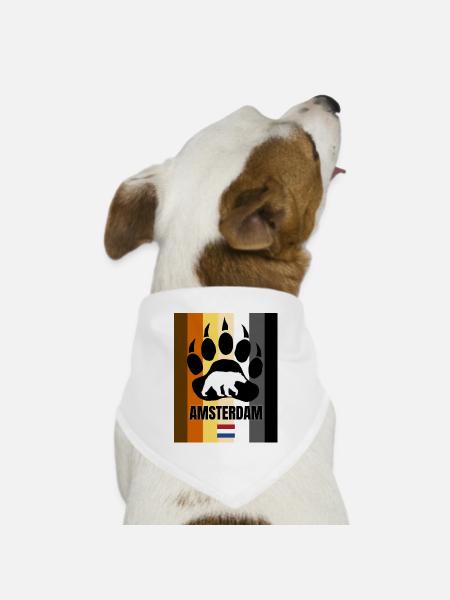 Schwuler Bär Amsterdam - Hunde-Bandana Dreieckstuch - Weiß