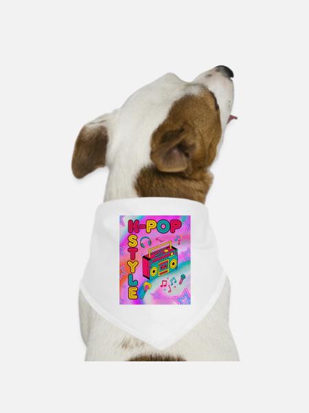 K-Pop-Stil - Hunde-Bandana Dreieckstuch - Weiß