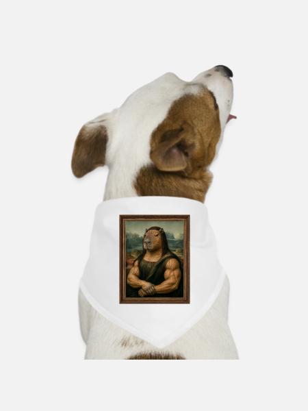 Muskulöse Kapybara - Hunde-Bandana Dreieckstuch - Weiß