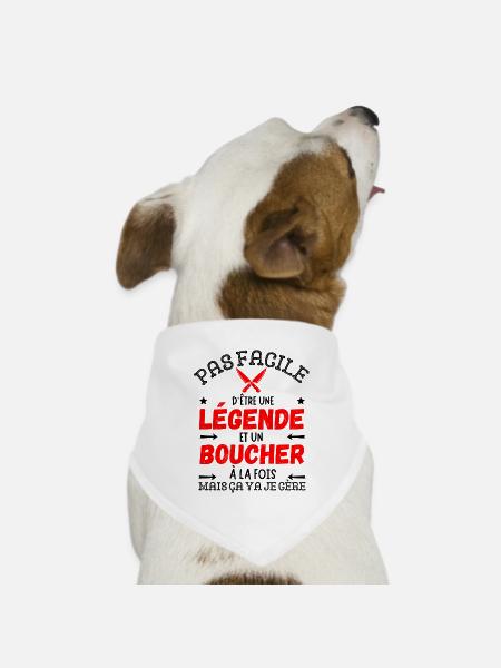 EINE METZGER-LEGENDE - Hunde-Bandana Dreieckstuch - Weiß
