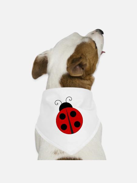 Marienkäfer mit Vier Schwarzen Punkten - Hunde-Bandana Dreieckstuch - Weiß