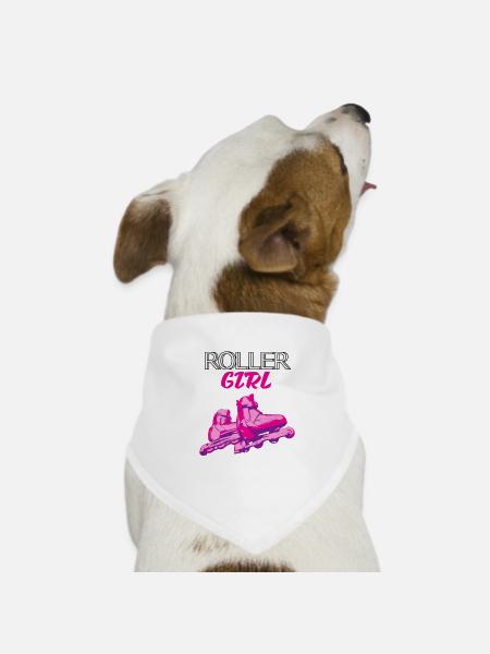 Rollschuhe - Hunde-Bandana Dreieckstuch - Weiß