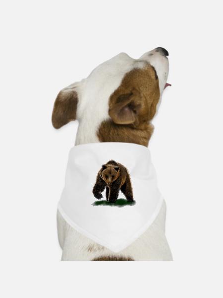 Bär - Hunde-Bandana Dreieckstuch - Weiß