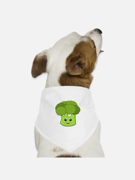 Brokkoli - Hunde-Bandana Dreieckstuch - Weiß