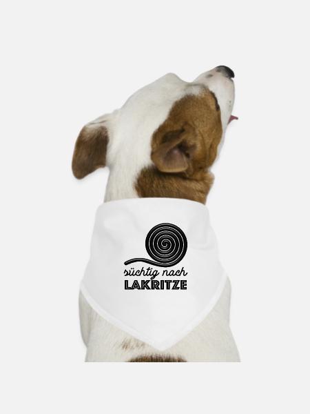 Süchtig nach Lakritze, naschen - Spruch - Hunde-Bandana Dreieckstuch - Weiß
