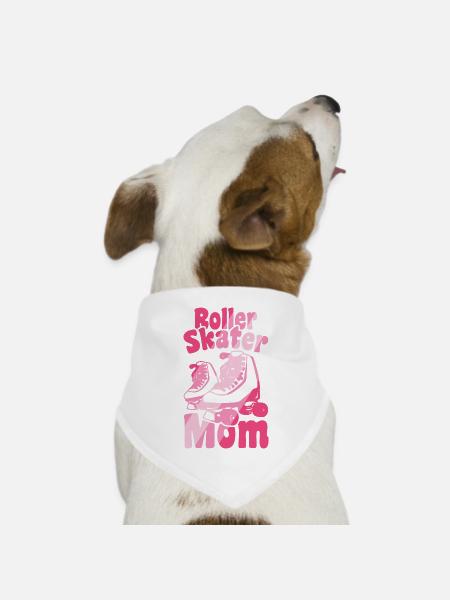 Rollschuhläufer Mama - Hunde-Bandana Dreieckstuch - Weiß